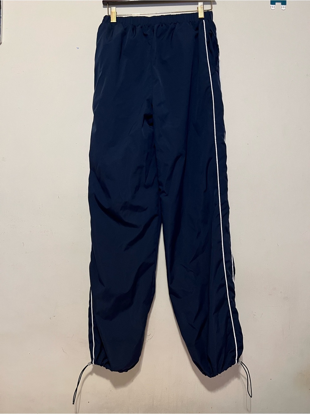 Women’s Navy Track Pants with White Piping